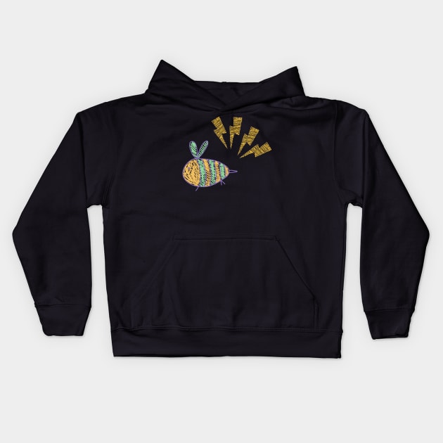 Front and Back Print: Busy bee, keep calm that's the only way Kids Hoodie by OnceUponAPrint